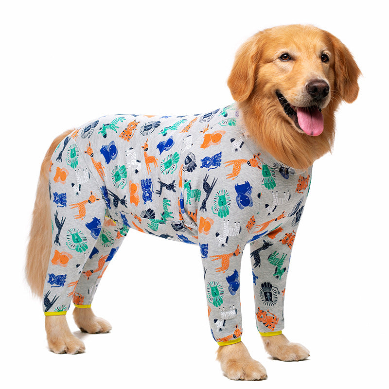 Pet cotton printed four-legged shirt