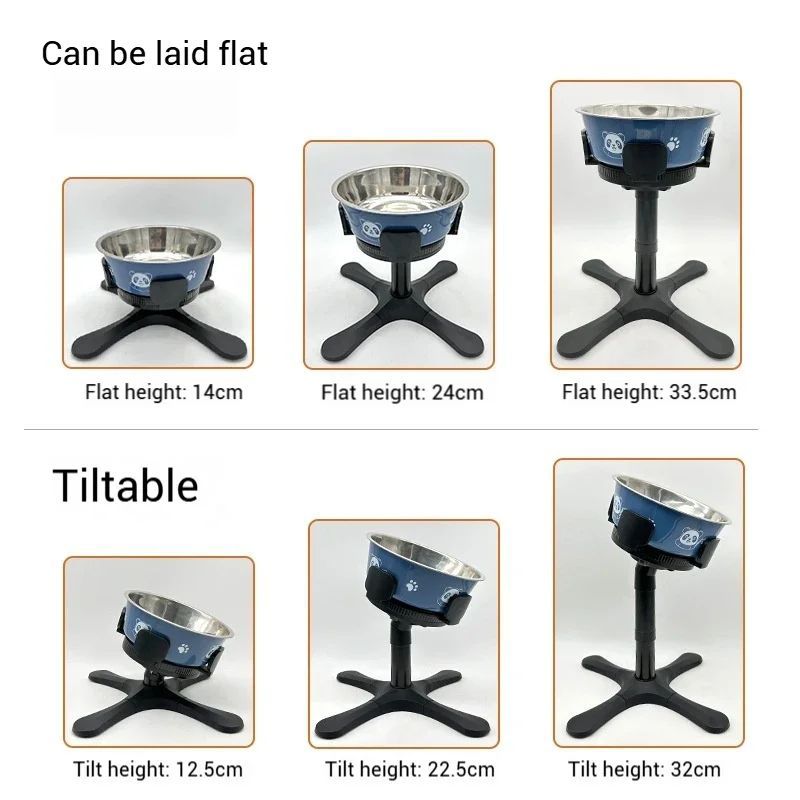 Adjustable Elevated Dog Food Bowls Stand