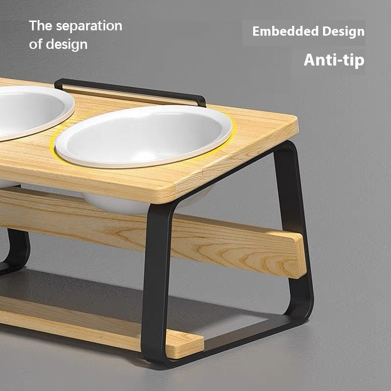 Ceramic Double Bowl Pet Water Feeding Bowl