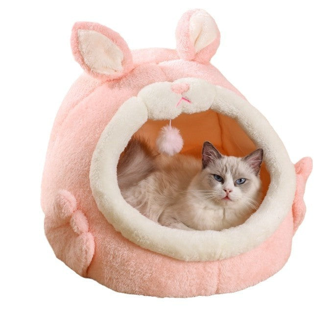 Bejirog Pink Screaming Rabbit Cat Nest Autumn