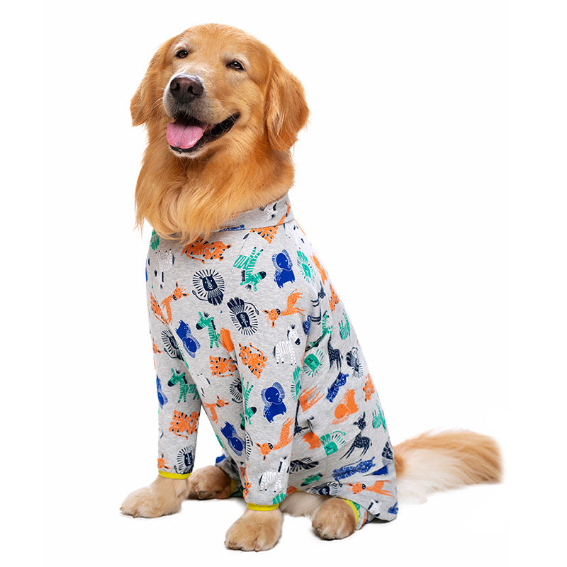 Pet cotton printed four-legged shirt