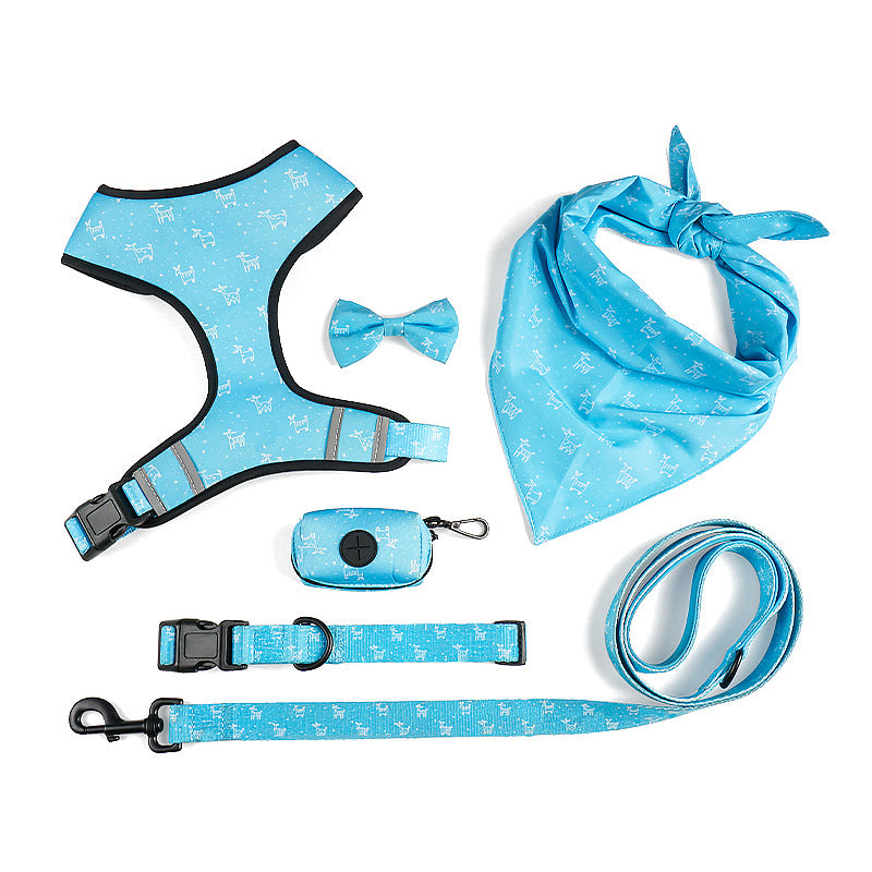 Pet Dog Leash Harness With Bow and bandana