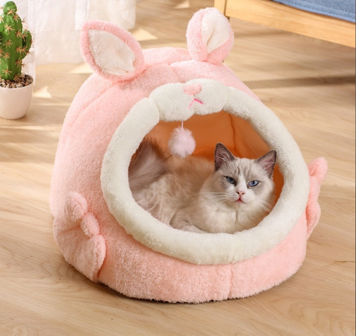 Bejirog Pink Screaming Rabbit Cat Nest Autumn