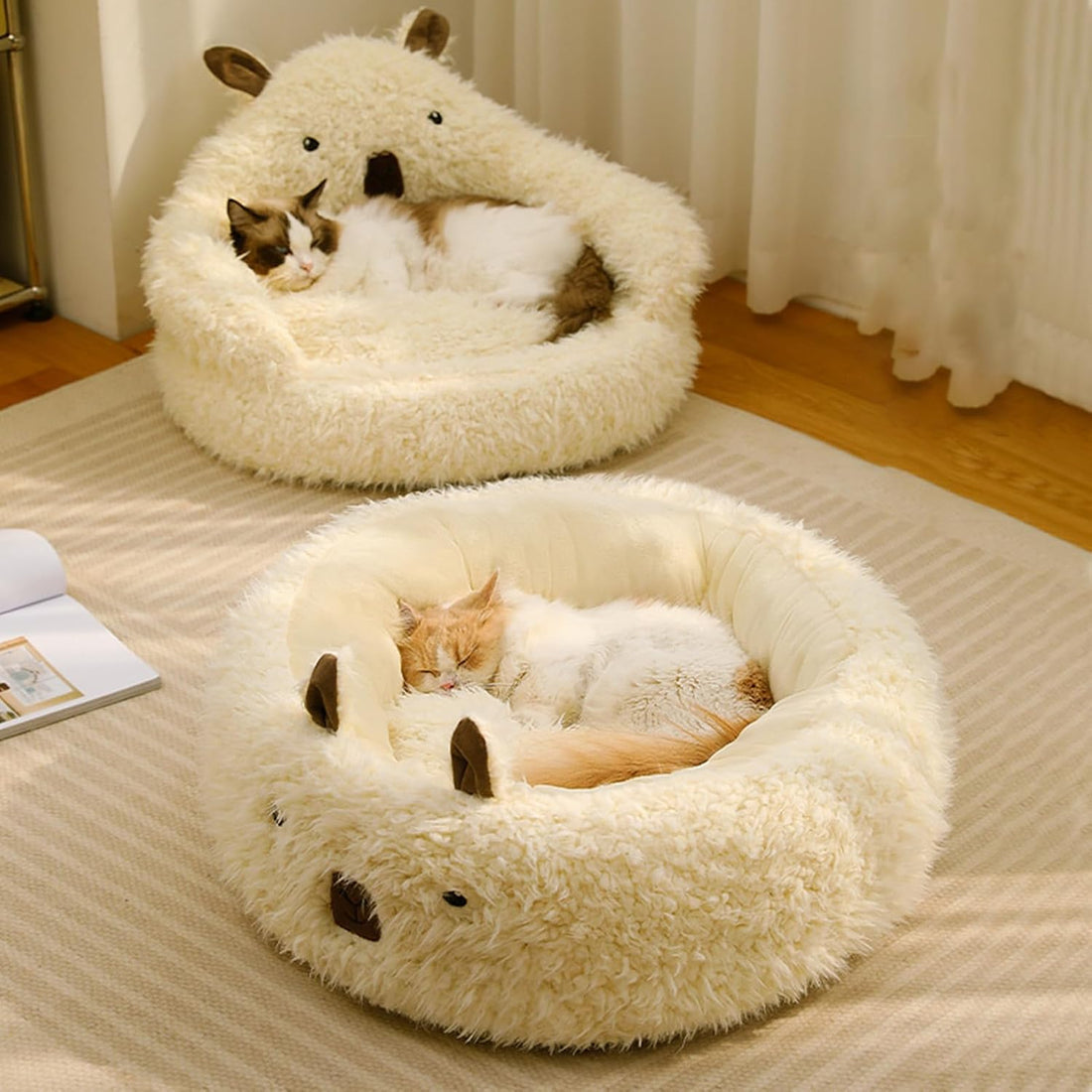 Cut Alpaca Pet Bed For Small Medium Large Cats