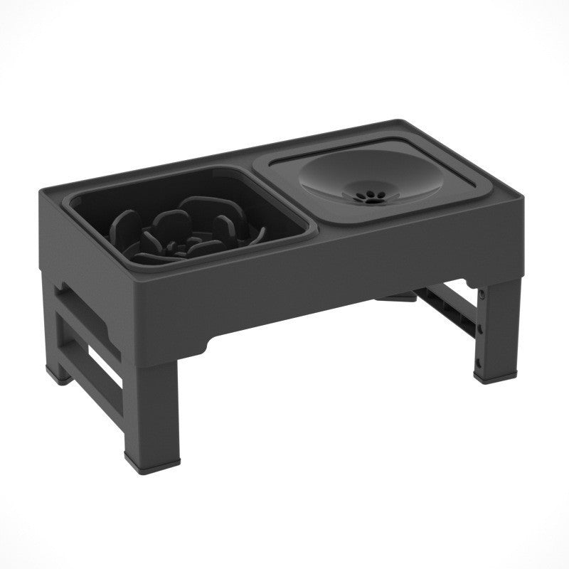 Pet Lifting Table Foldable Dog Drinking Bowl with Optional Slow-Feeder