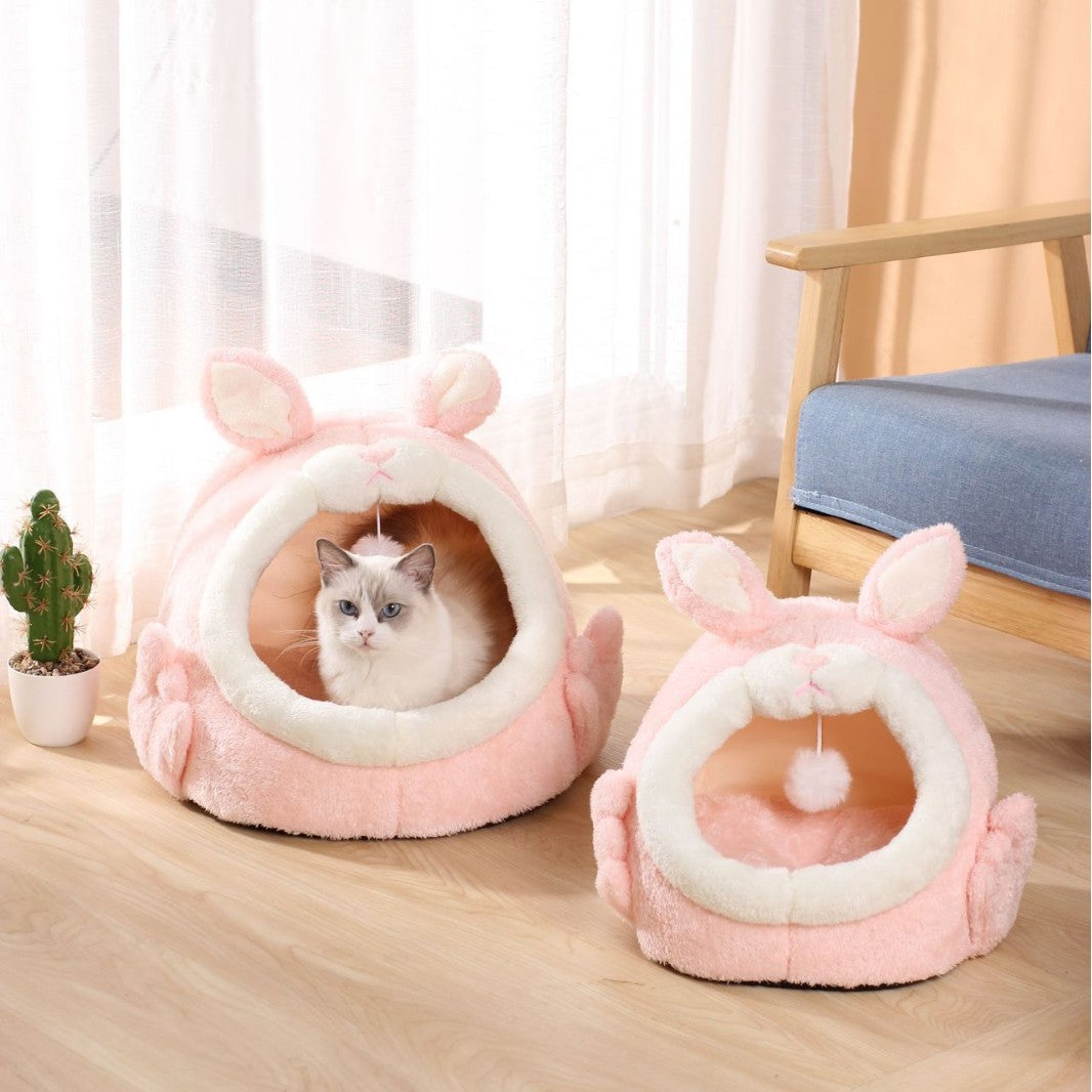 Bejirog Pink Screaming Rabbit Cat Nest Autumn