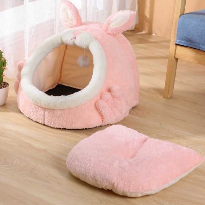 Bejirog Pink Screaming Rabbit Cat Nest Autumn