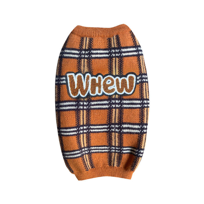 Vintage Plaid Pet Sweater