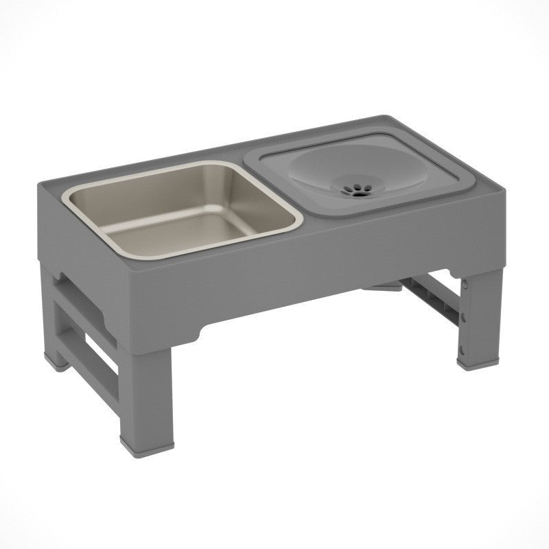 Pet Lifting Table Foldable Dog Drinking Bowl with Optional Slow-Feeder