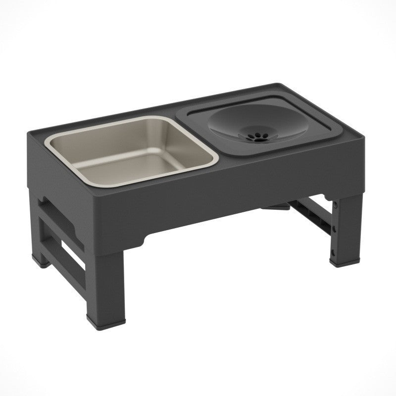 Pet Lifting Table Foldable Dog Drinking Bowl with Optional Slow-Feeder